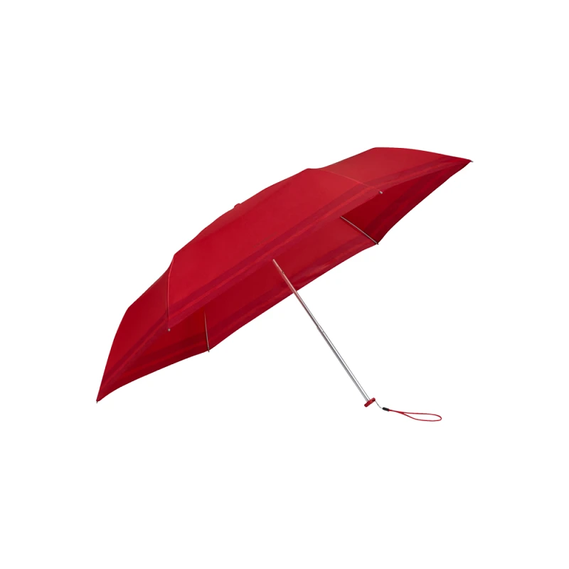 Дамски чадър KH6.10.003, тройно сгъваем ръчен, червен цвят